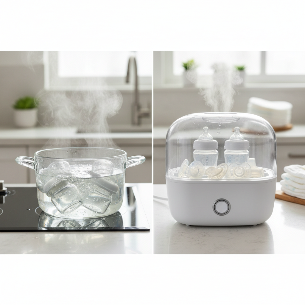 Comparison: Boiling Water vs. Steam Sterilizer – Which is Best for Your Baby Bottles?